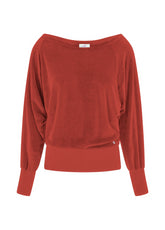 LOUNGE-SWEATSHIRT AUS CHENILLE - ORANGE | DEHA