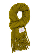 FRINGED SOFT SCARF - GREEN - LIME GREEN | DEHA