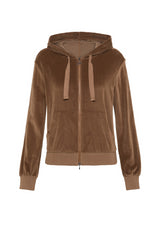 CHENILLE LOUNGE FULL ZIP HOODIE - BROWN - Hoodie | DEHA