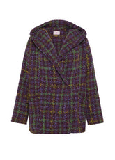 BOUCLE' TWEED COAT - PURPLE - Warm and Cozy | DEHA