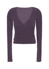 CARDIGAN INCROCIATO IN BOUCLE' VIOLA - RESTART WITH YOGA | DEHA