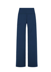 RECYCLED MICROFIBRE STRAIGHT PANTS - BLUE - NIGHT BLUE | DEHA