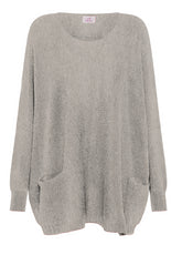 LOOSE PULLOVER AUS WOLLGEMISCH - GRAU - Warm und gemütlich | DEHA