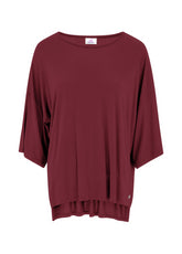 OVERSIZE VISCOSE T-SHIRT - RED - CORDOVAN RED | DEHA