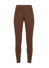 RECYCLED MICROFIBRE LEGGINGS WITH POCKETS - BROWN - COFFEE BROWN | DEHA