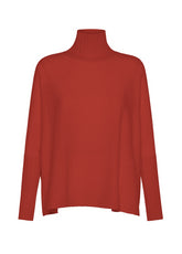 PULLOVER COLLO ALTO MISTO LANA ARANCIO - RUST ORANGE | DEHA