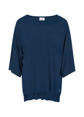 OVERSIZE VISCOSE T-SHIRT - BLUE - NIGHT BLUE | DEHA