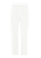 PANTALONE CON PINCES IN VELLUTO BIANCO - MILK WHITE | DEHA