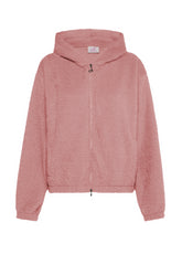 FELPA SOFFICE CON ZIP E CAPPUCCIO ROSA - MISTY ROSE | DEHA