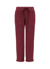 PANTALONE IN VELLUTO LEGGERO CON COULISSE ROSSO - Pantaloni | DEHA