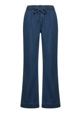 DENIM LYOCELL STRAIGHT PANTS - BLUE - DARK BLUE DENIM | DEHA