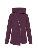 ORGANIC COTTON BIKER HOODIE - PURPLE - PLUM VIOLET | DEHA