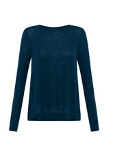 MAGLIETTA IN MISTO CASHMERE BLU - NIGHT BLUE | DEHA