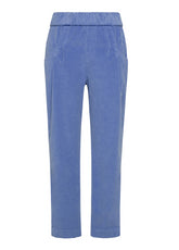 PANTALONE CON PINCES IN VELLUTO BLU - Tinto in Capo | DEHA