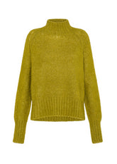 HIGH-NECK FLUFFY SWEATER - GREEN - Warm and Cozy | DEHA