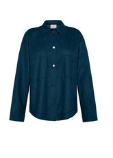 CAMICIA IN LANA COTTA LEGGERA BLU - NIGHT BLUE | DEHA