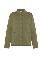 KOMFORT HEMD AUS SWEATSTOFF - GRUEN - OLIVE GREEN | DEHA