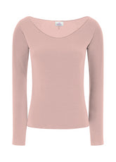 CASHMERE BLEND WIDE NECK T-SHIRT - PINK - Warm and Cozy | DEHA