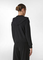 FELPA CORE CON ZIP E CAPPUCCIO NERO - BLACK | DEHA