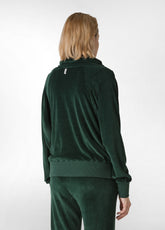 LOUNGE-KAPUZENSWEATSHIRT AUS CHENILLE, GRUEN - FOREST GREEN | DEHA