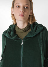 LOUNGE-KAPUZENSWEATSHIRT AUS CHENILLE, GRUEN - FOREST GREEN | DEHA