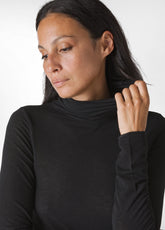 TOP COLLO ALTO MISTO CASHMERE NERO - BLACK | DEHA