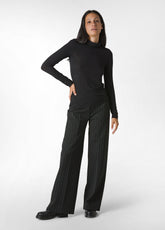 TOP COLLO ALTO MISTO CASHMERE NERO - BLACK | DEHA