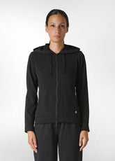 FELPA CORE CON ZIP E CAPPUCCIO NERO - BLACK | DEHA