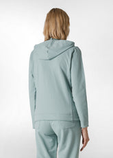 FELPA CORE CON ZIP E CAPPUCCIO VERDE - SAGE GREEN | DEHA