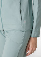 FELPA CORE CON ZIP E CAPPUCCIO VERDE - SAGE GREEN | DEHA