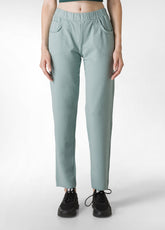 PANTALONE SLIM FIT IN FELPA VERDE - SAGE GREEN | DEHA