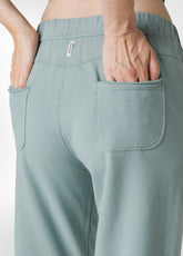 PANTALONE SLIM FIT IN FELPA VERDE - SAGE GREEN | DEHA