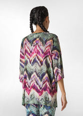 ALLOVER OVERSIZE YOGA T-SHIRT, MULTICOLOR - ALL CHEVRON | DEHA