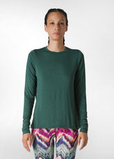 YOGA LONG SLEEVE T-SHIRT, GREEN - T-shirts - Outlet | DEHA