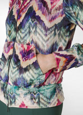 ALLOVER STRETCH VELVET JACKET, MULTICOLOR - ALL CHEVRON | DEHA