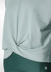 FELPA IN MODAL CON CAPPUCCIO VERDE - SAGE GREEN | DEHA