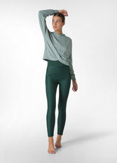 FELPA IN MODAL CON CAPPUCCIO VERDE - SAGE GREEN | DEHA