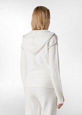 LOUNGE FULL ZIP CARDIGAN, WHITE - MILK WHITE | DEHA