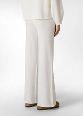 CASHMERE BLEND WIDE LEG PANTS, WHITE - MILK WHITE | DEHA