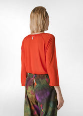 3/4 SLEEVE LYOCELL T-SHIRT, ORANGE - AUTUMN ORANGE | DEHA