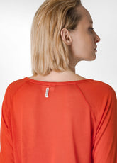 3/4 SLEEVE LYOCELL T-SHIRT, ORANGE - AUTUMN ORANGE | DEHA