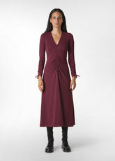 LUREX LONG DRESS, RED - BORDEAUX | DEHA