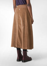 GONNA LUNGA IN VELLUTO MARRONE - BISCUIT BROWN | DEHA