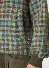 JAQUARD WOOLY JACKET, GREEN - GREEN & BLUE CHECK | DEHA