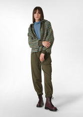 JAQUARD WOOLY JACKET, GREEN - GREEN & BLUE CHECK | DEHA