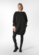 HOUNDSTOOTH OVERSIZE SWEATSHIRT, BLACK - BLACK | DEHA