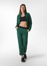 PANTALONE DRITTO PIED DE POULE VERDE - FOREST GREEN | DEHA