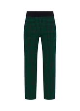 PANTALONE DRITTO PIED DE POULE VERDE - FOREST GREEN | DEHA