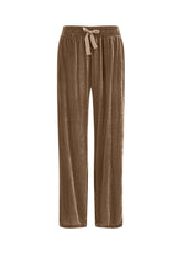 WIDE LEG VELVET PANTS, BROWN - BISCUIT BROWN | DEHA